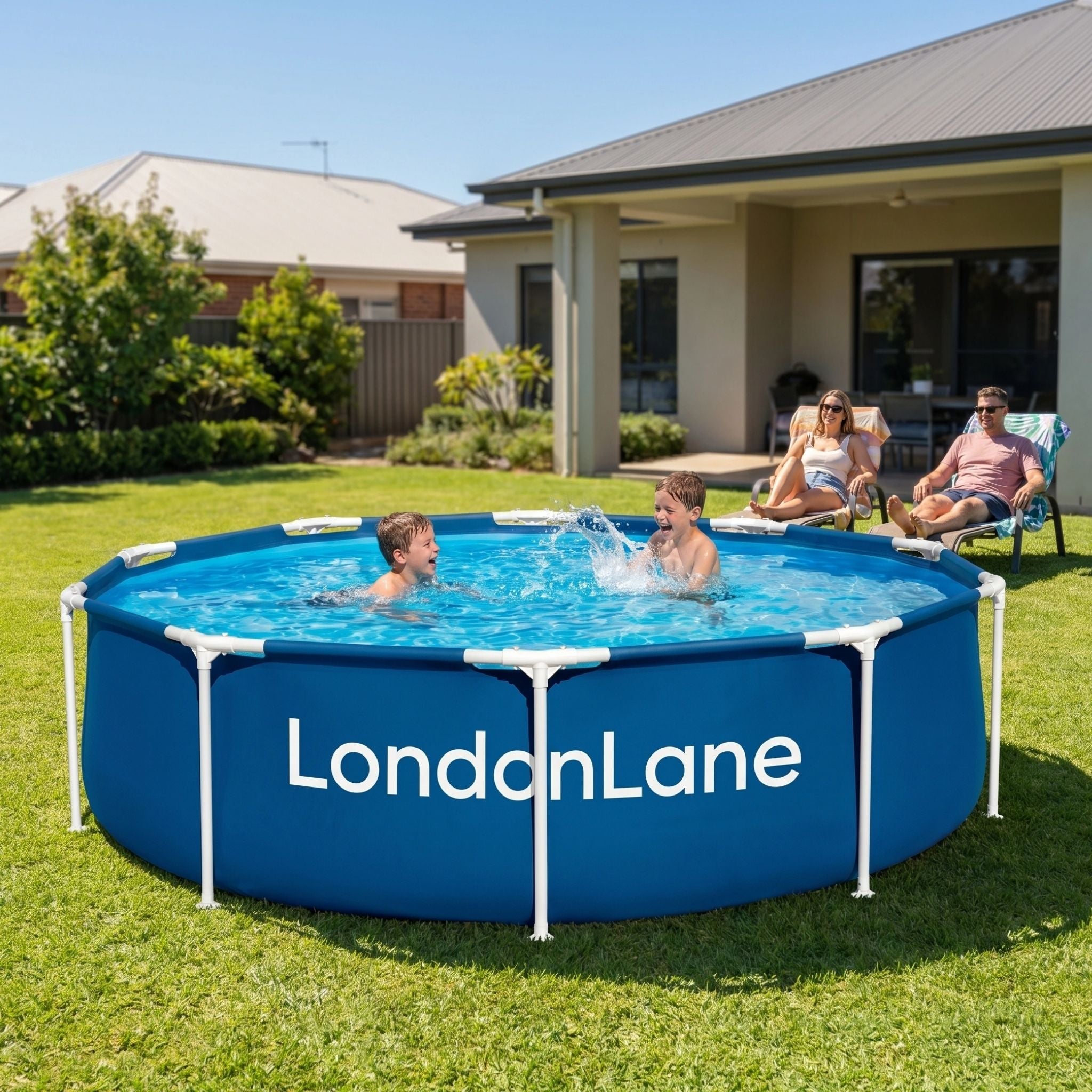 10ft Steel Frame Swimming Pool with Filter Pump | Above Ground Garden Pool | 305cm Family Pool Set