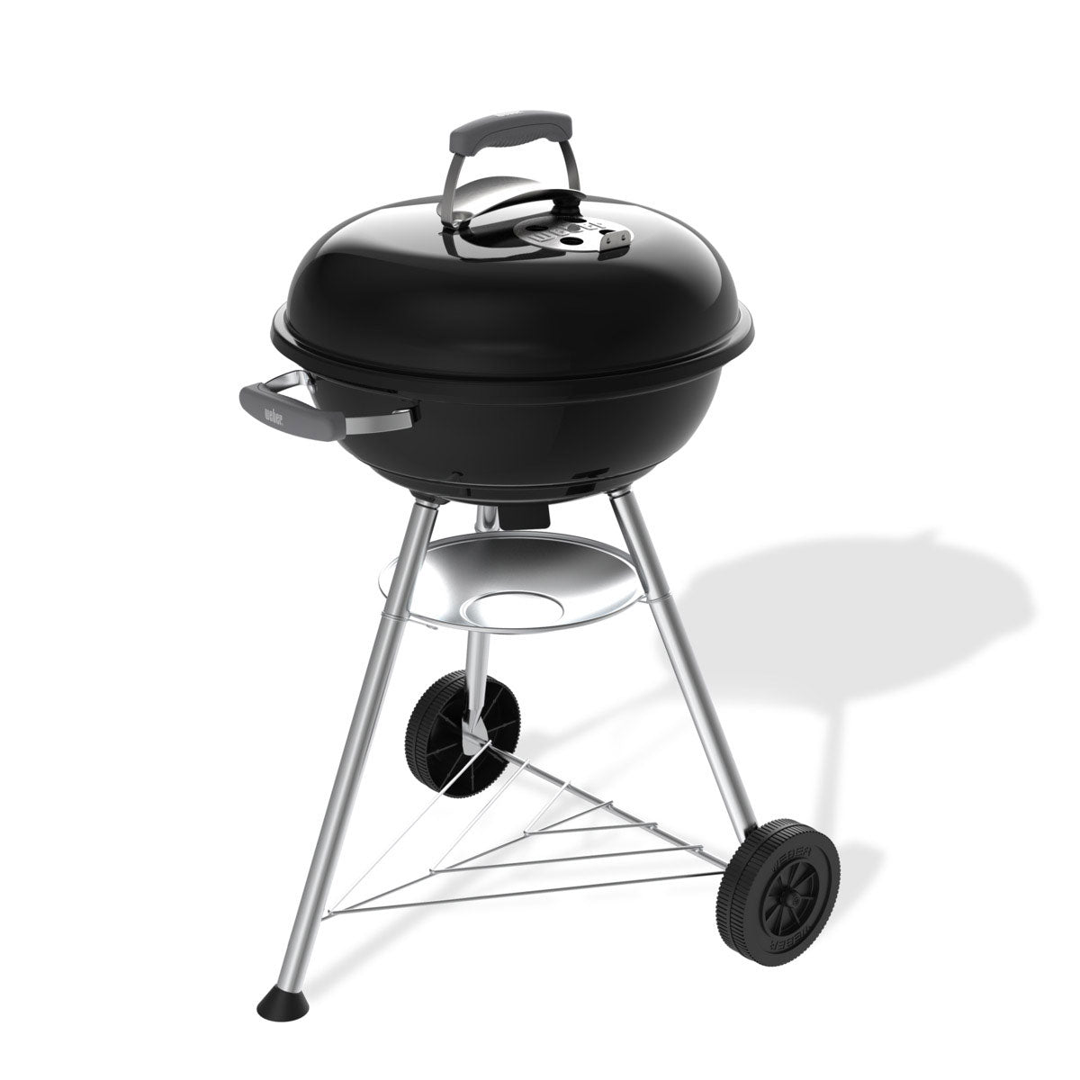 47cm Compact Charcoal BBQ | Black Porcelain-Enamel Kettle Barbecue with One-Touch Cleaning 0