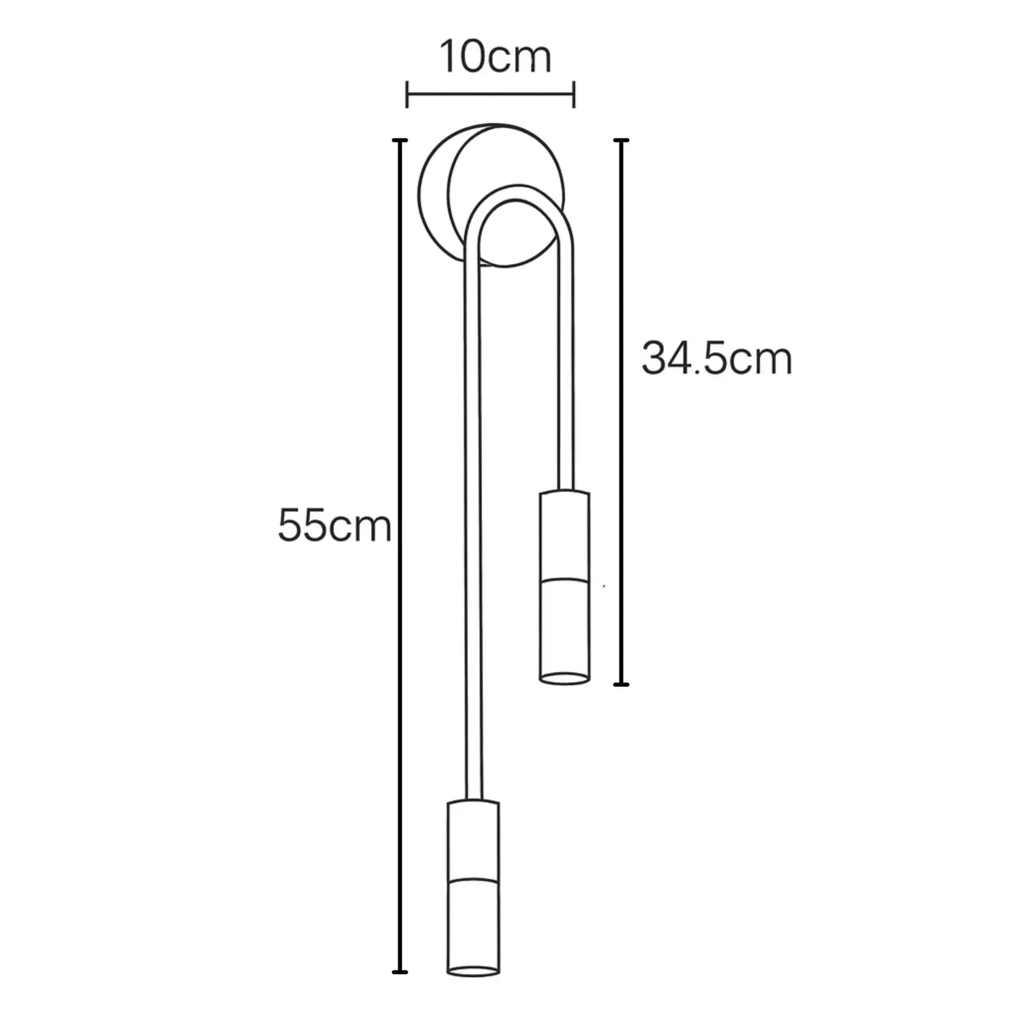 Applique Murale LED Nordique Noir ou Doré – Éclairage Décoratif Design Scandinave – 18W Blanc Chaud