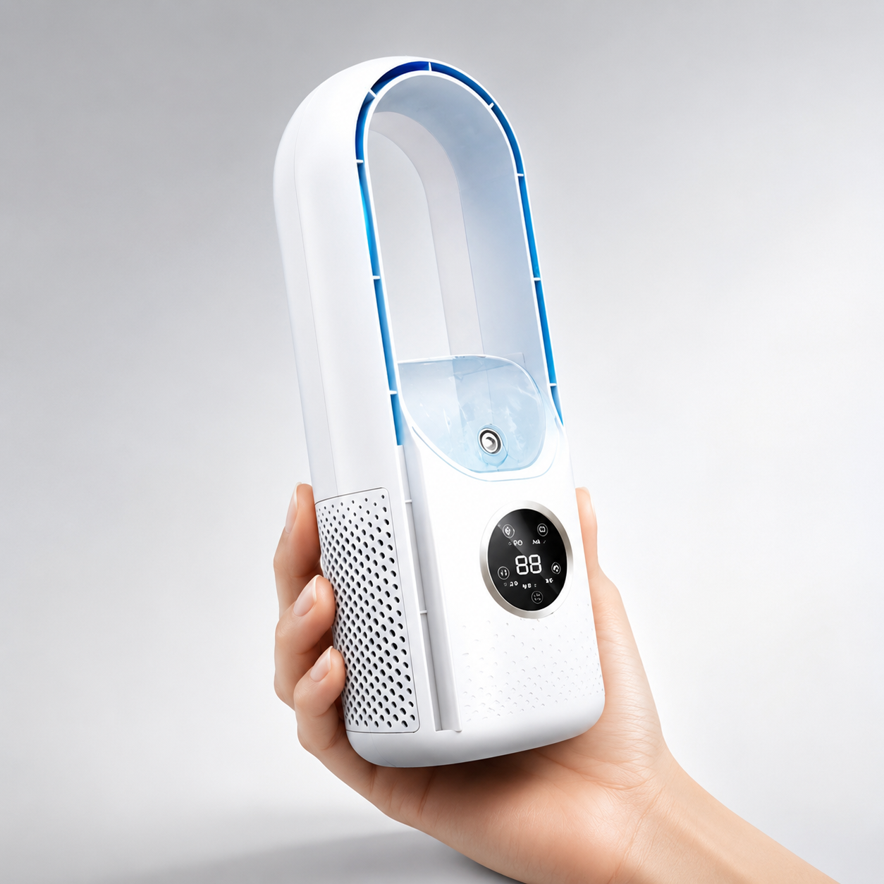 Bladeless Tower Fan | Modern Vertical Airflow Device | Sleek Compact Cooling Solution 0