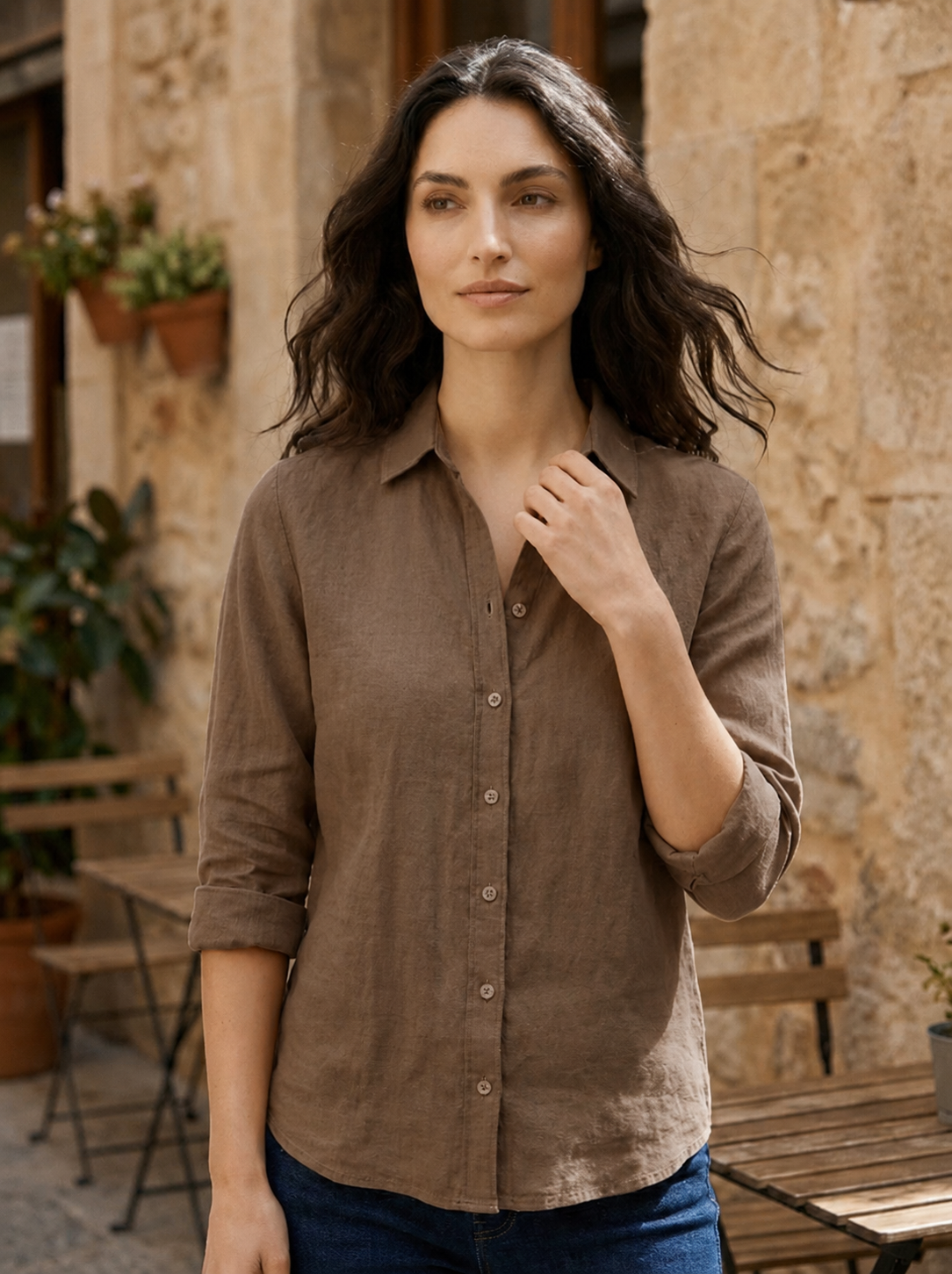 Women's Soft Drape Long Sleeve Blouse | Elegant Relaxed Fit Top for All Seasons