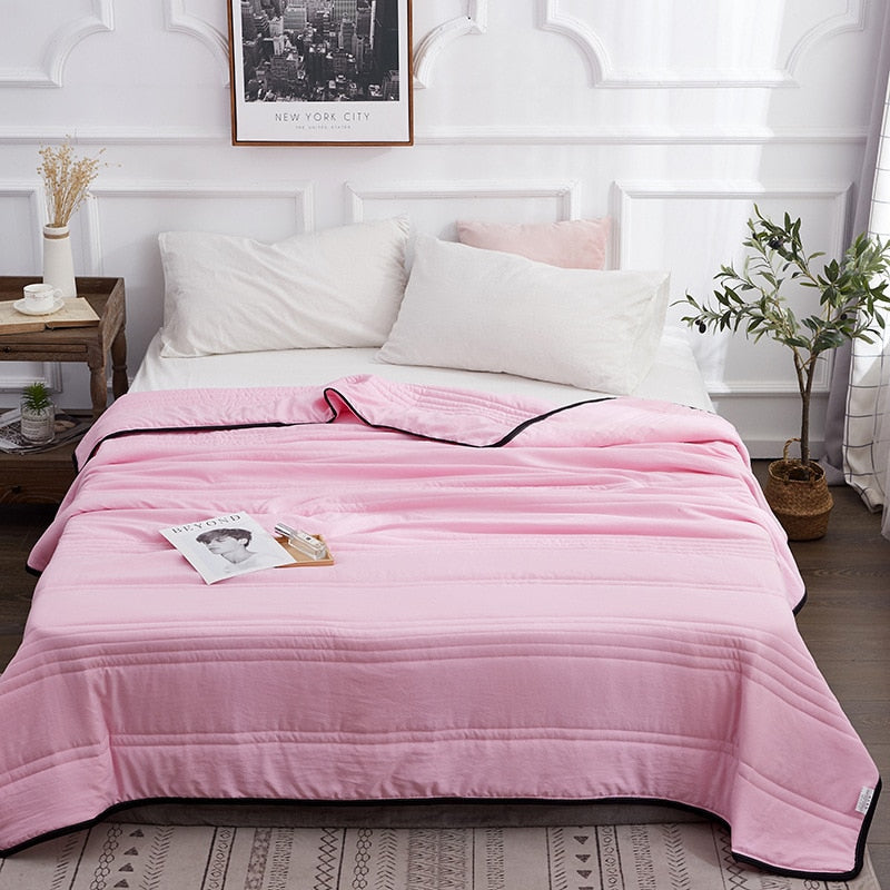 Cooling Cotton Summer Blanket | Soft Lightweight Breathable Bedding for Warm Nights 4