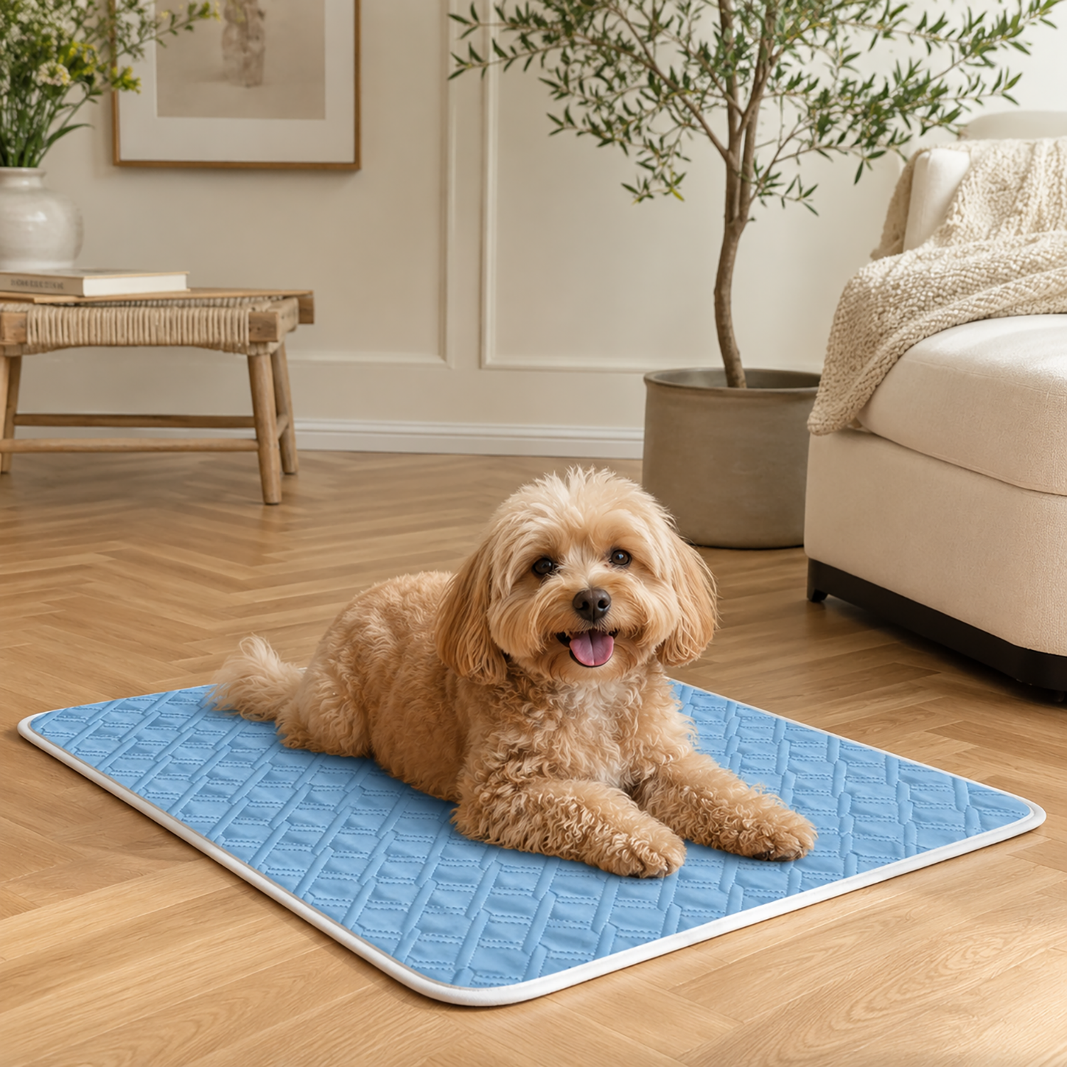 Cooling Dog Mat | Soft Breathable Fabric | Lightweight Portable Pet Bed | Summer Comfort for All Breeds 1