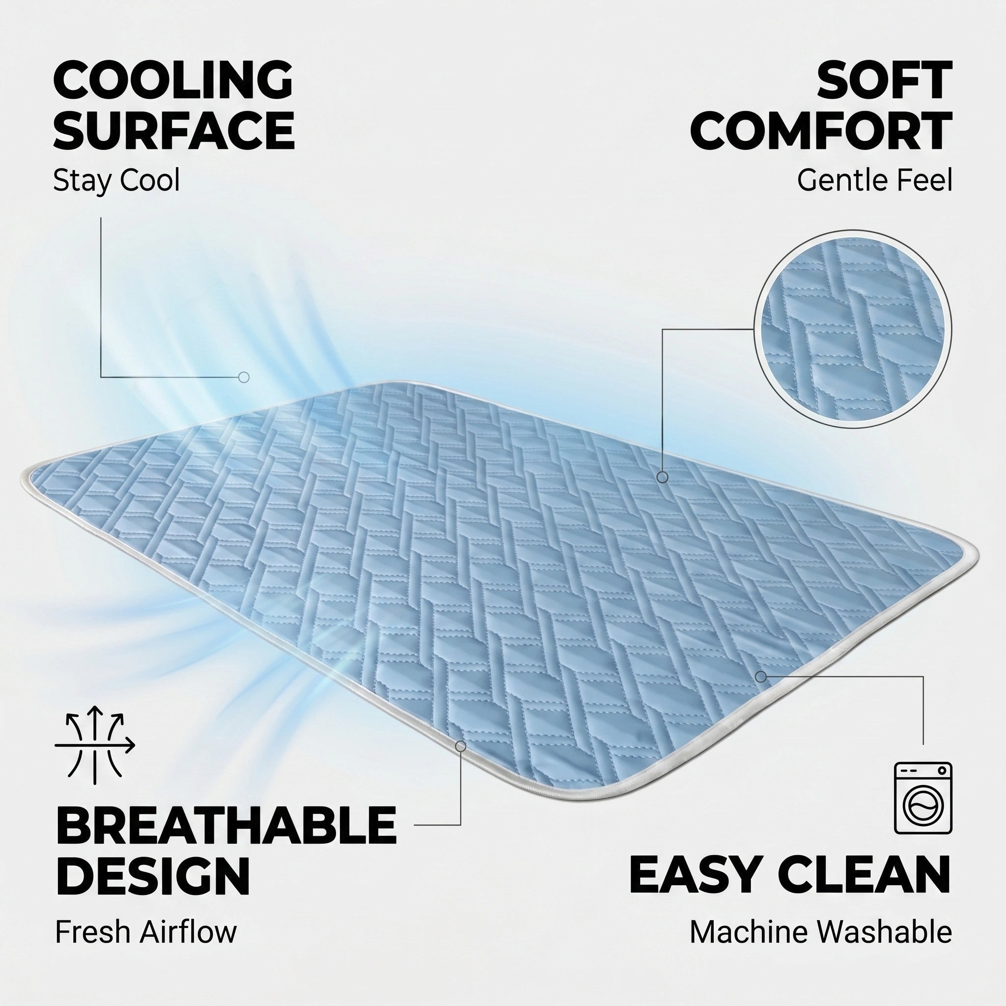 Cooling Dog Mat | Soft Breathable Fabric | Lightweight Portable Pet Bed | Summer Comfort for All Breeds 3
