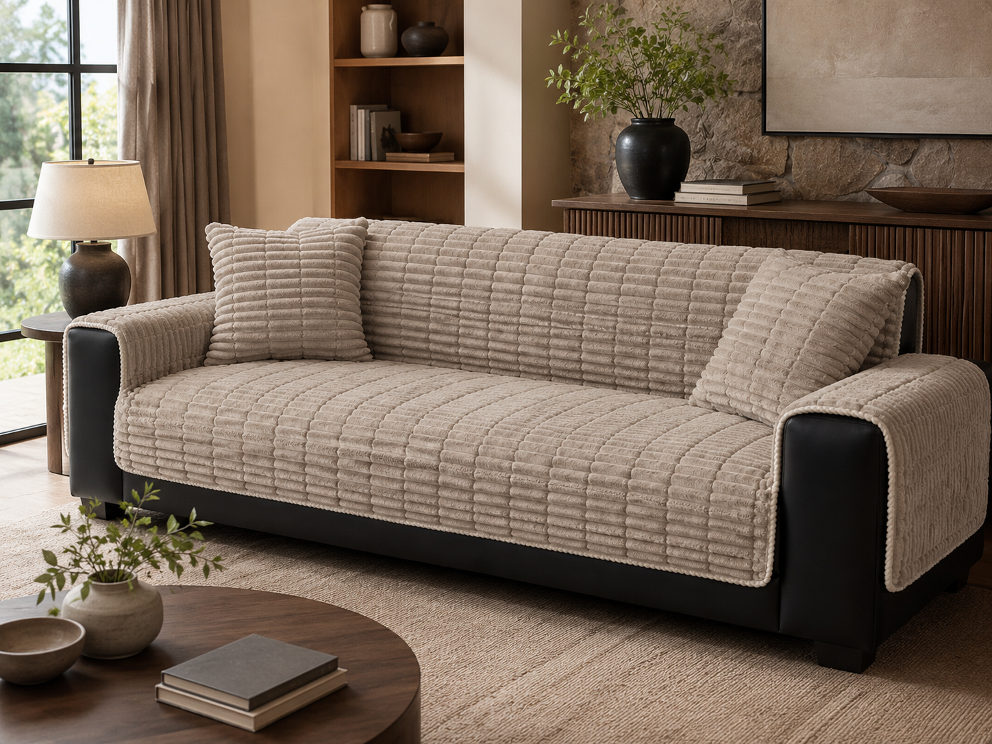 Cozy Flannel | Waterproof Sofa Cover with Non-Slip Backing | Pet-Friendly Protection for Ultimate Comfort 7