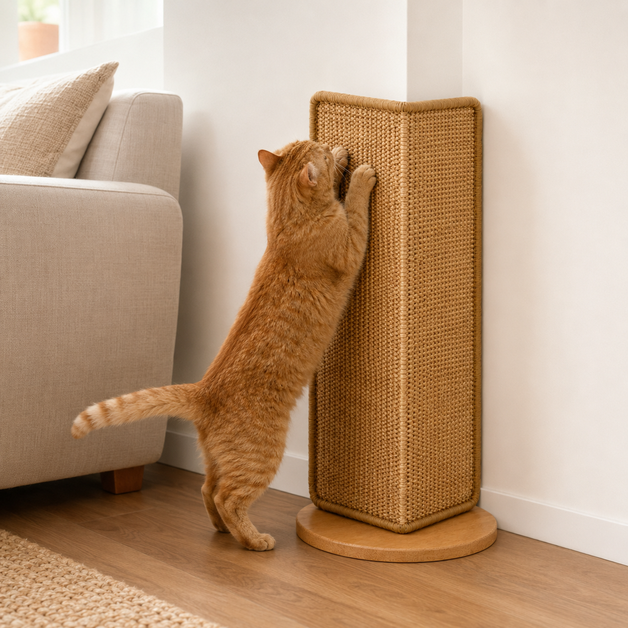 Durable Sisal Cat Scratching Board with Stable Design | Space-Saving Solution for Sofa and Wall Protection 0