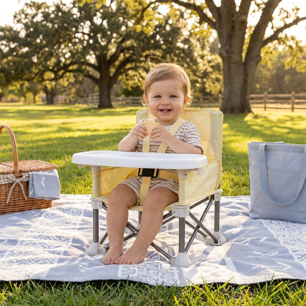 Foldable Baby Camping Chair with Tray for On the Go 7