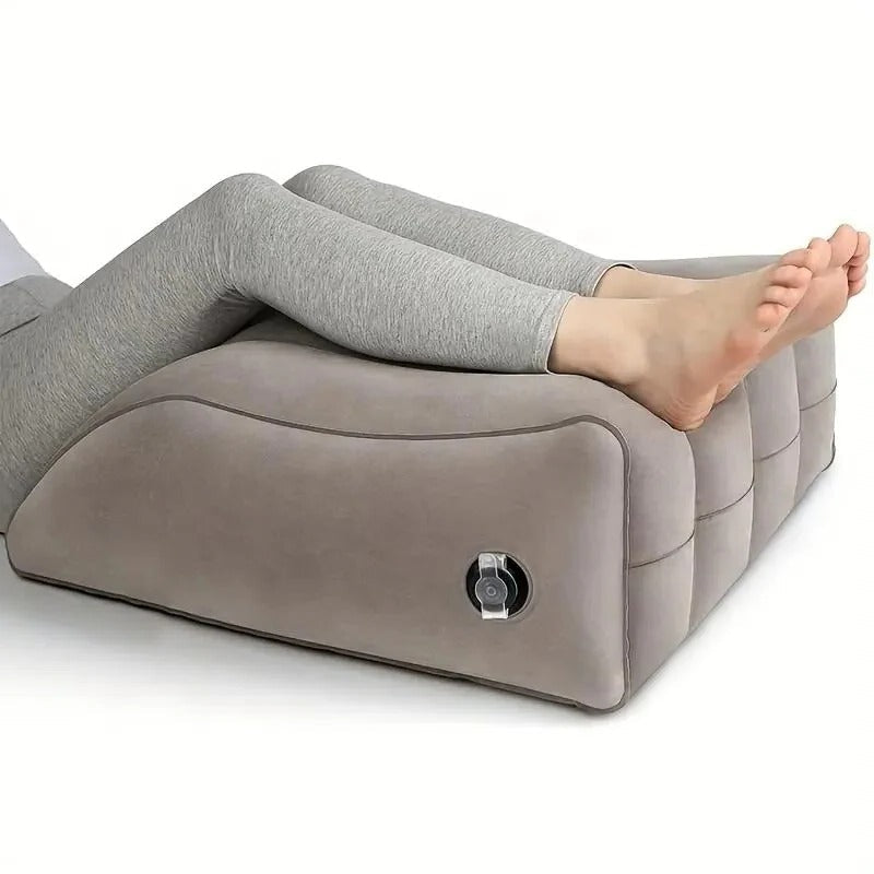 Inflatable Leg Rest Pillow with Adjustable Elevation and Storage 0