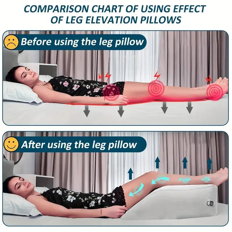 Inflatable Leg Rest Pillow with Adjustable Elevation and Storage 5