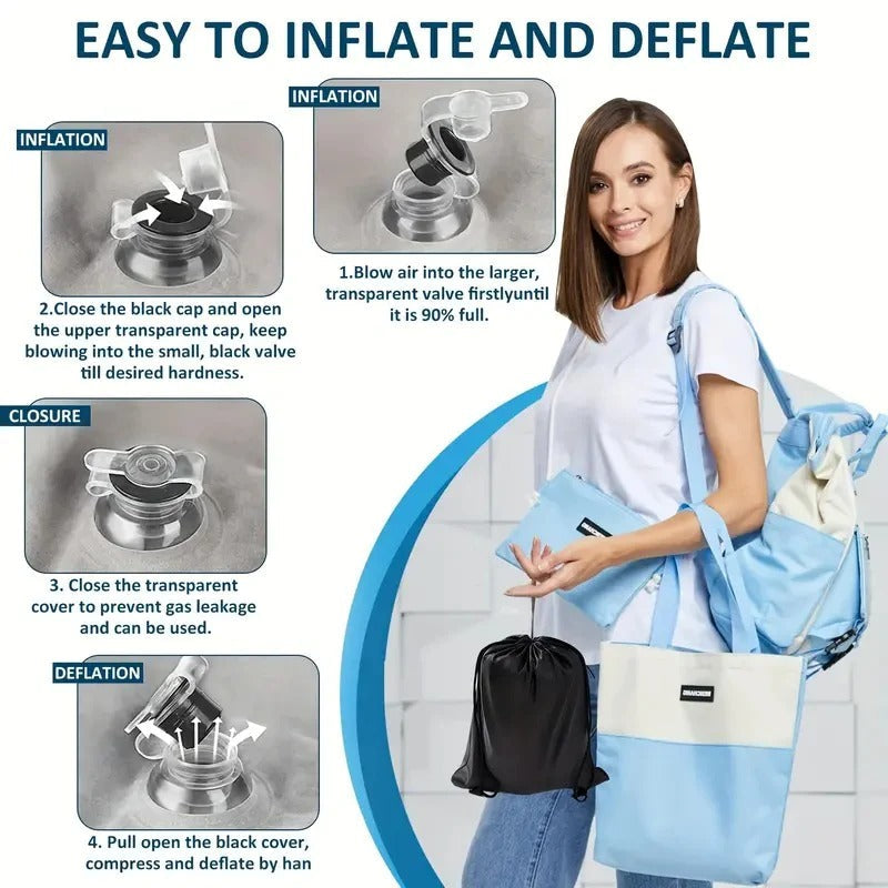 Inflatable Leg Rest Pillow with Adjustable Elevation and Storage 6