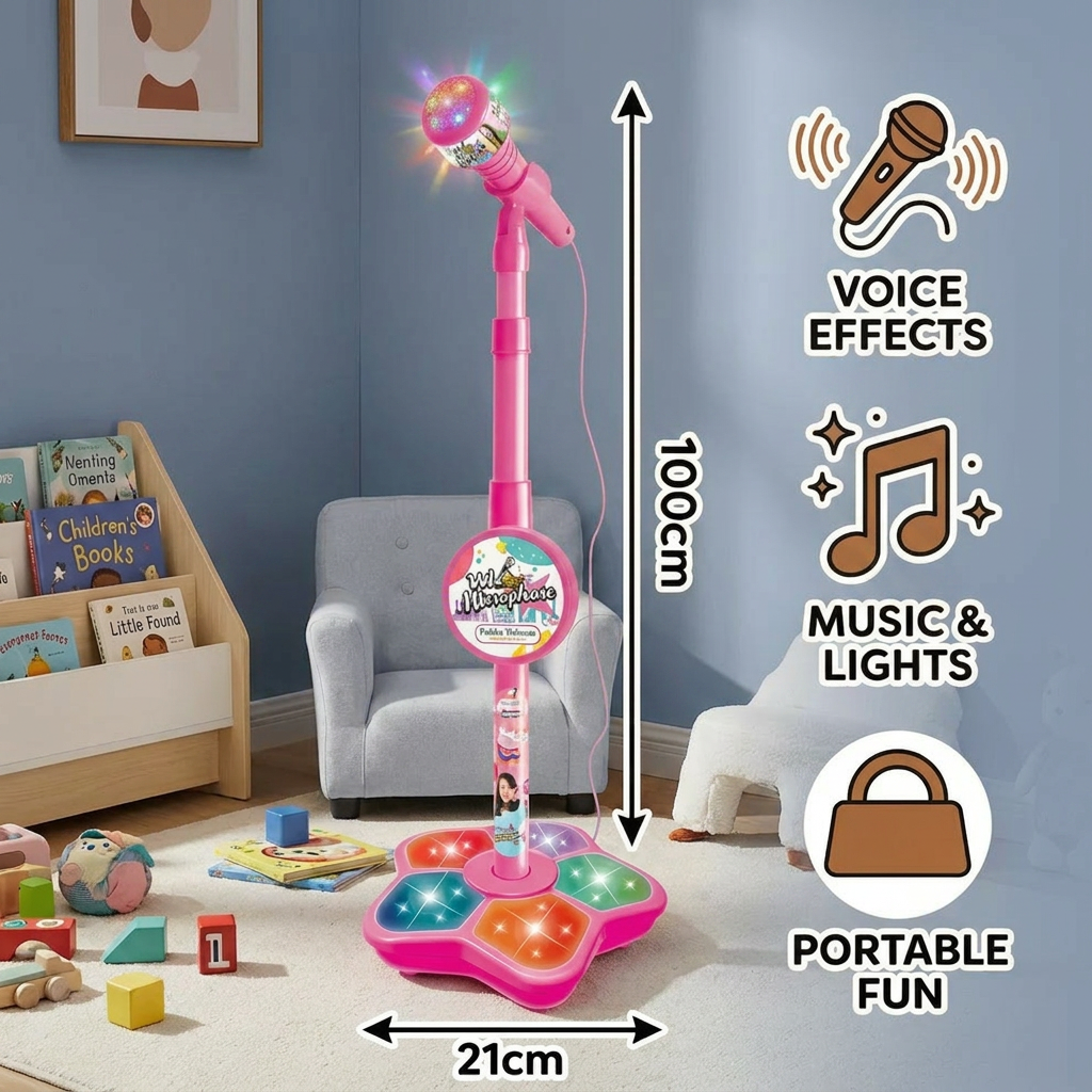 Kids Karaoke Machine with Microphone Stand – Singing Fun Set 5