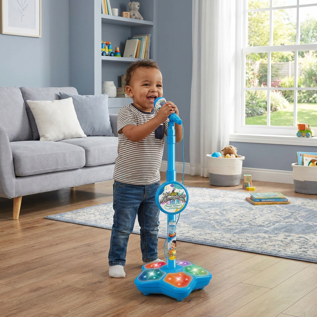 Kids Karaoke Machine with Microphone Stand – Singing Fun Set 6