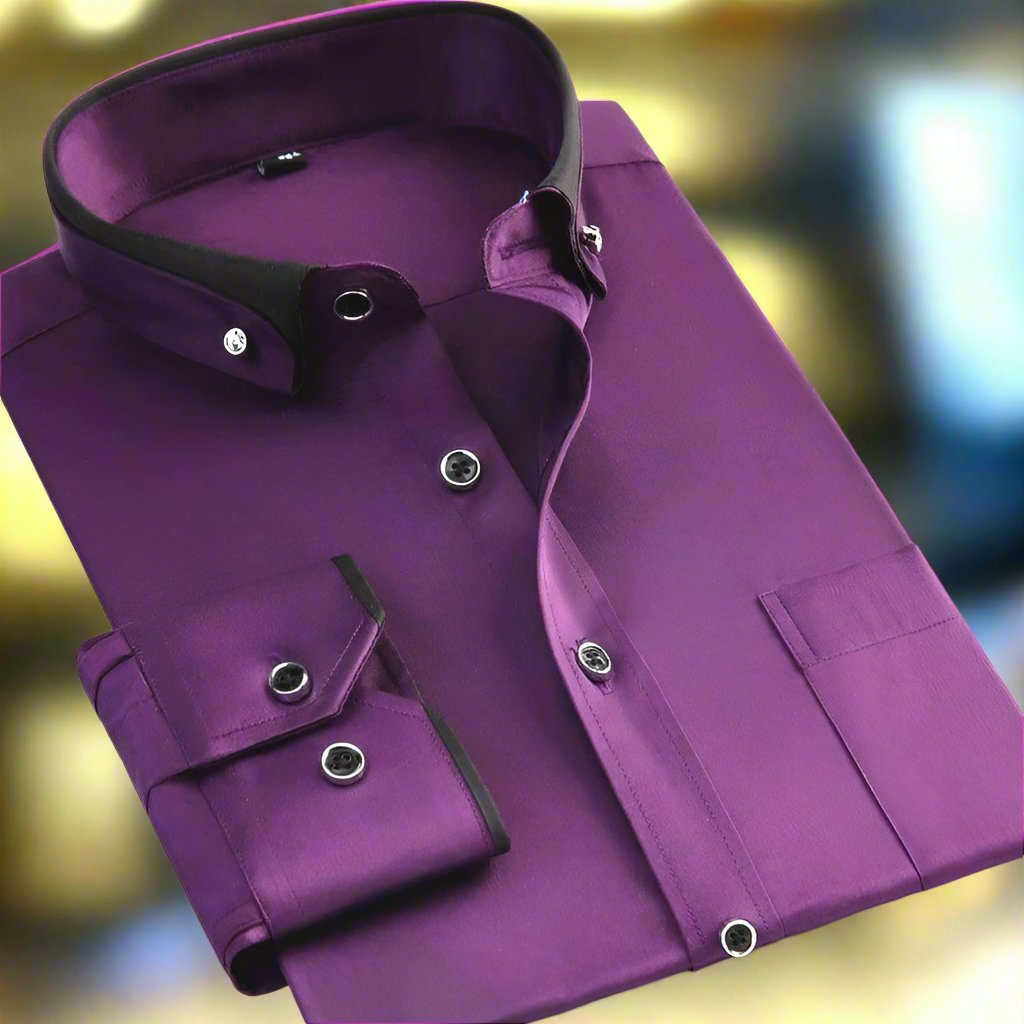 Long-sleeved shirt with contrast collar 3