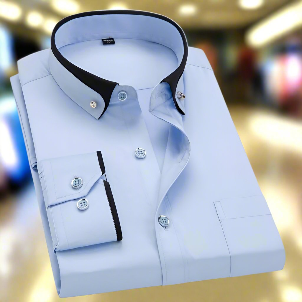 Long-sleeved shirt with contrast collar 4