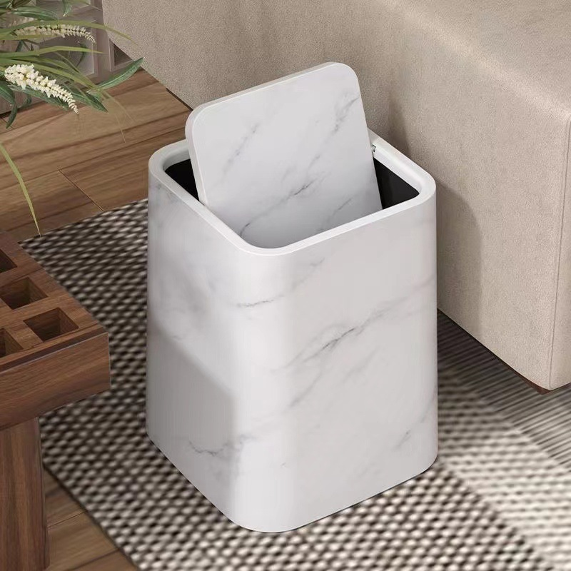 Marble Trash Can | Elegant Swivel Lid | Bowlift 3