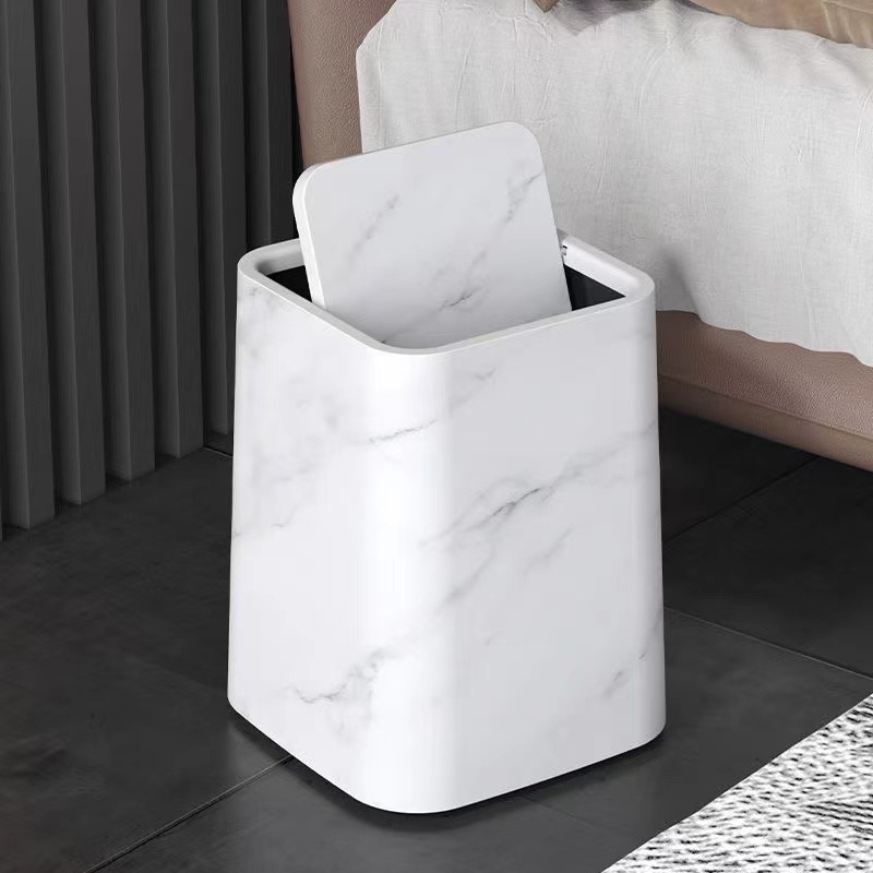 Marble Trash Can | Elegant Swivel Lid | Bowlift 4