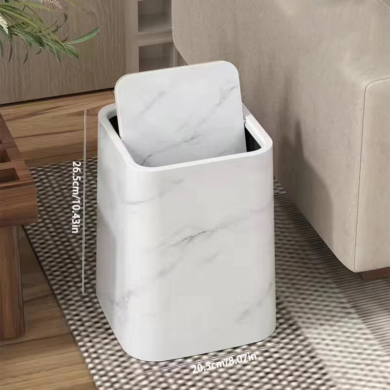 Marble Trash Can | Elegant Swivel Lid | Bowlift 5
