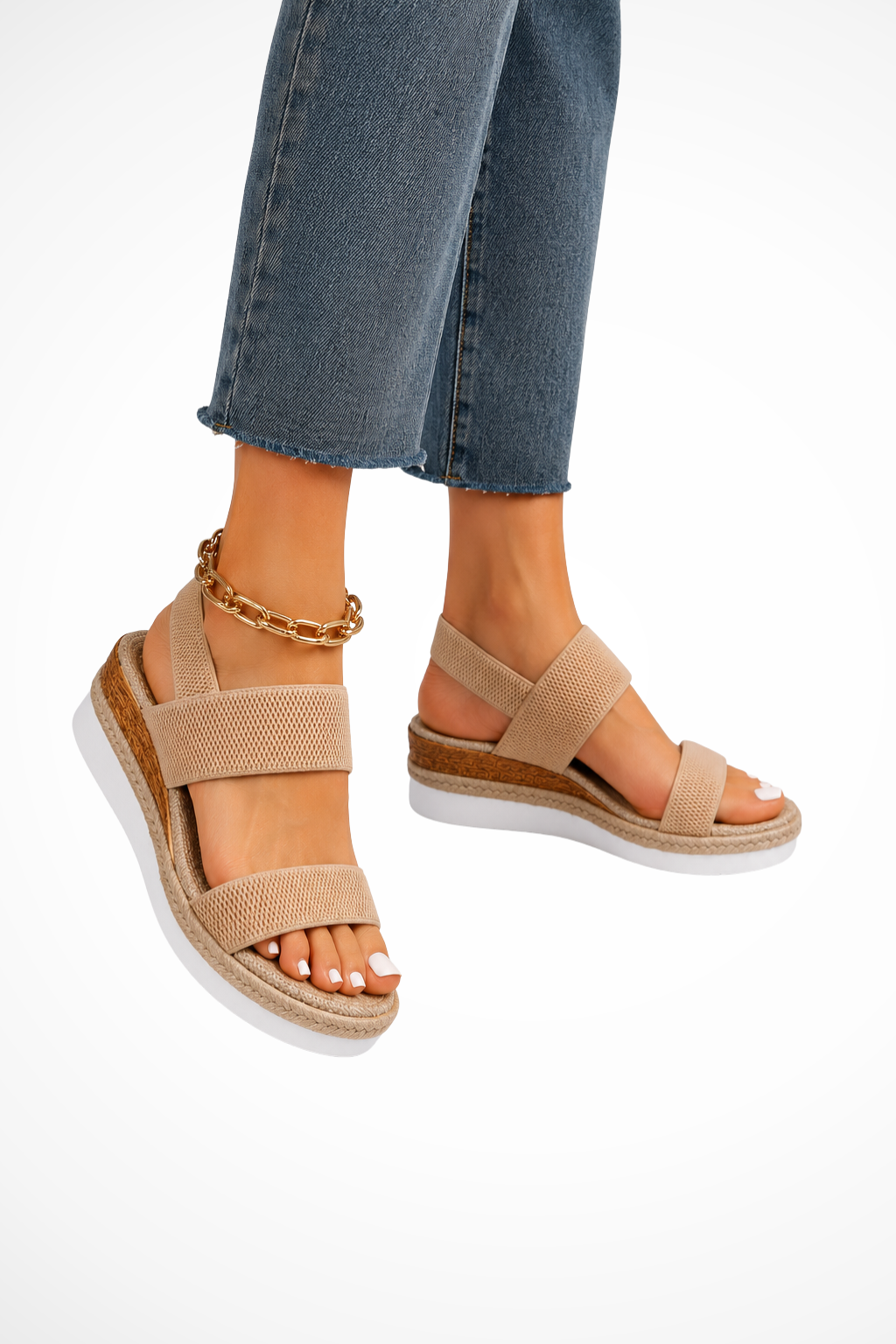 Matilda | Women Orthopedic Elastic Strap Espadrille Wedge Sandals 0