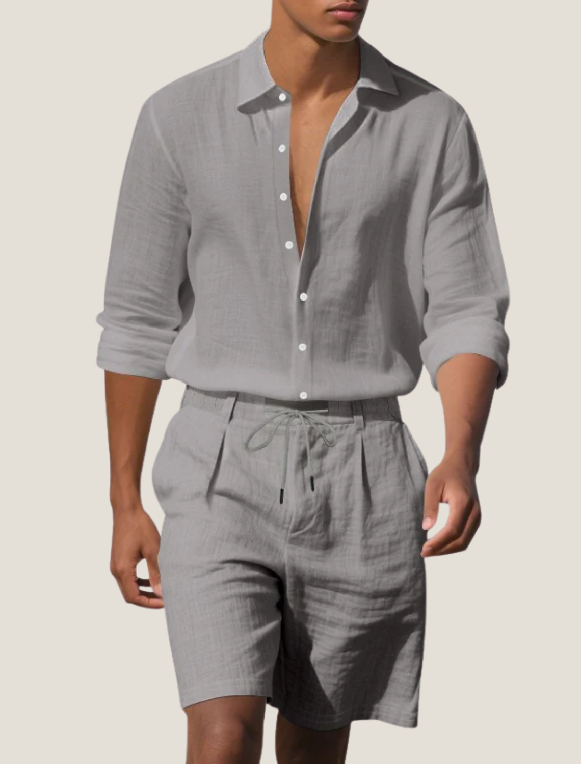 Mens Breathable Linen Two Piece Set | Relaxed Summer Beach Outfit 5
