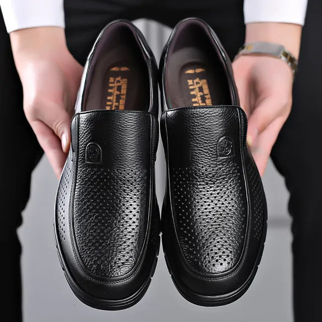 Mens Genuine Leather Brown Loafers | Comfortable Casual Slip-On Shoes 4