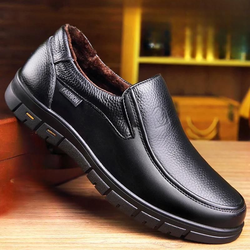 Mens Genuine Leather Brown Loafers | Comfortable Casual Slip-On Shoes 6