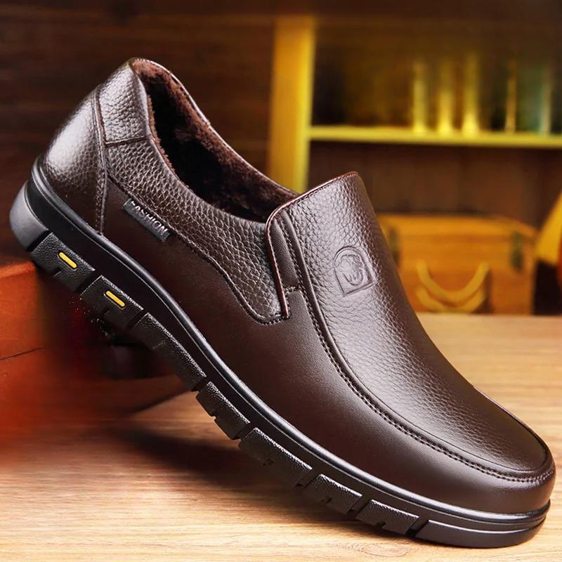 Mens Genuine Leather Brown Loafers | Comfortable Casual Slip-On Shoes 7