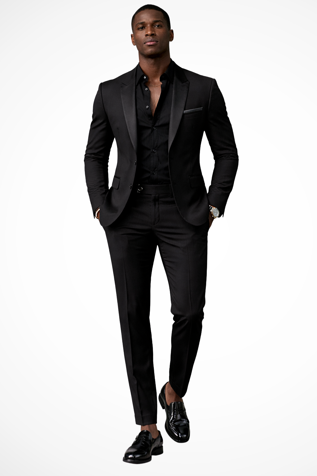 Men's Satin Tailored Suit | Elegant Blazer and Slim Tapered Trousers for Weddings 0