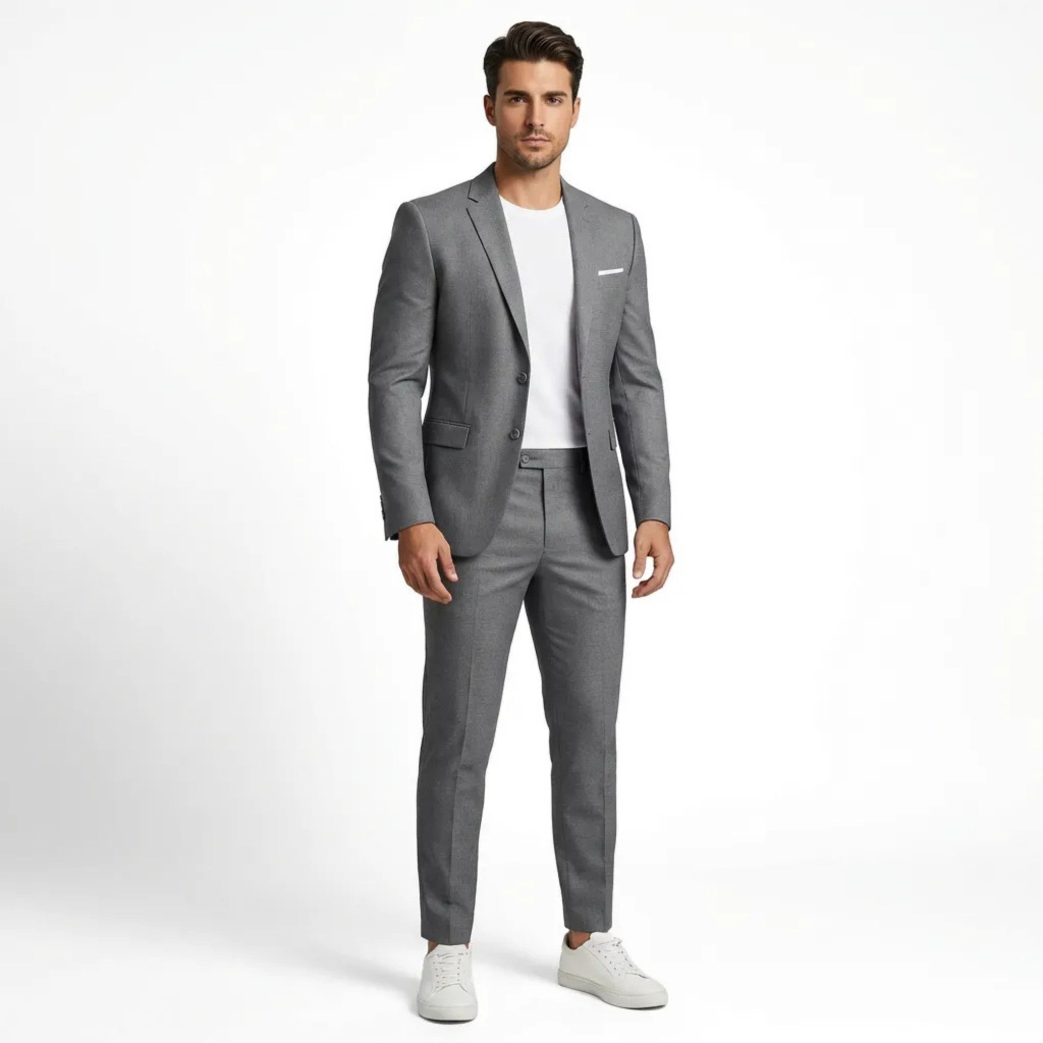 Men's Tailored Woven Suit Set | Classic Formal Black Suit Jacket and Trousers 1