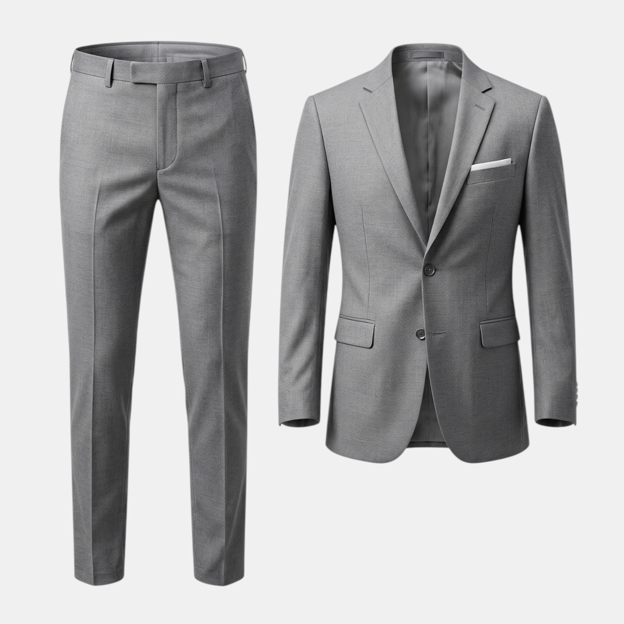 Mens Tailored Woven Suit Set | Classic Formal Black Suit Jacket and Trousers 7