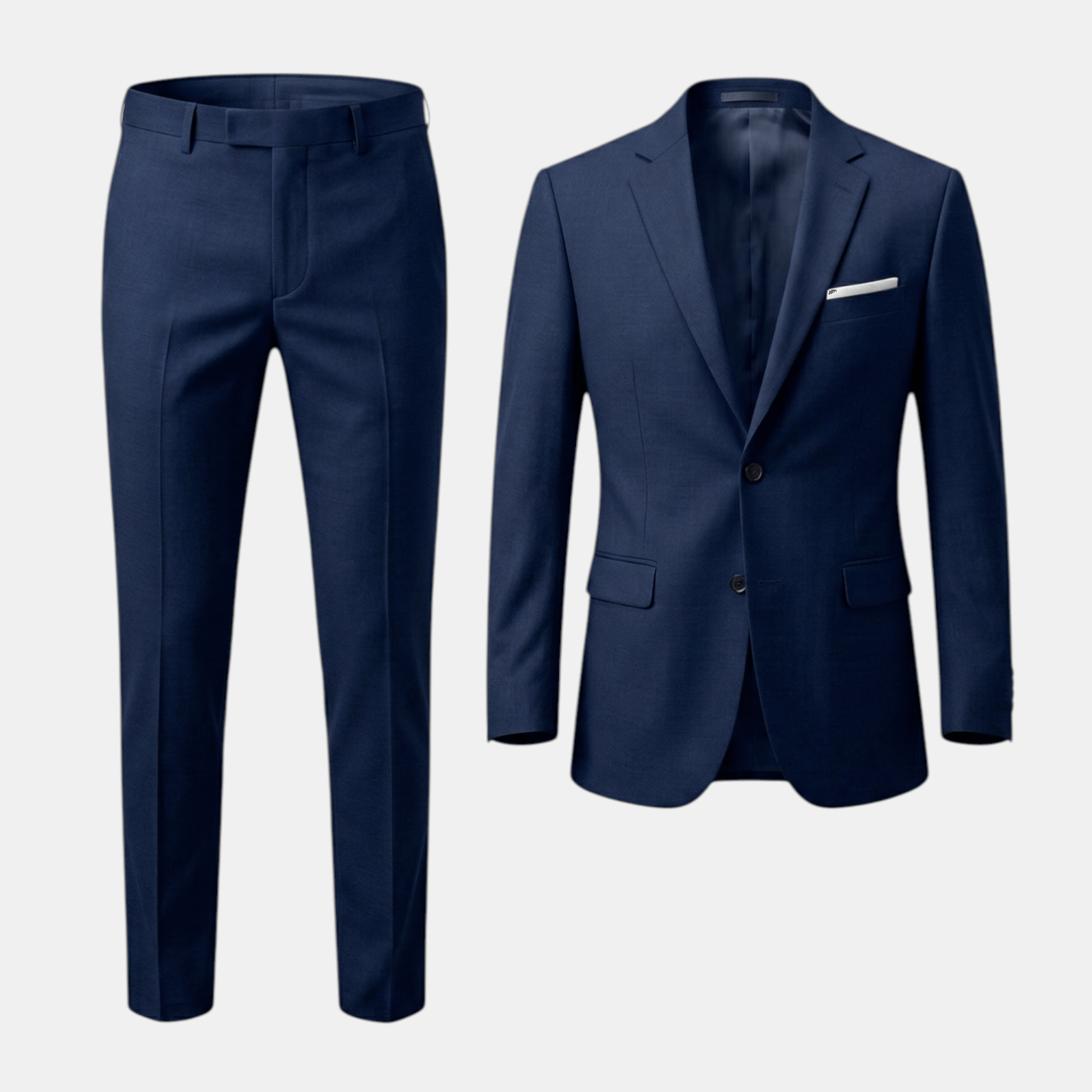 Mens Tailored Woven Suit Set | Classic Formal Black Suit Jacket and Trousers 8