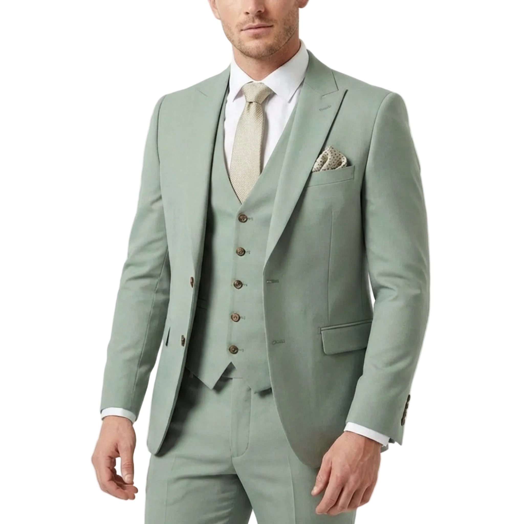 Men's Woven Fabric 3-Piece Suit | Elegant Single Breasted Wedding Attire 0