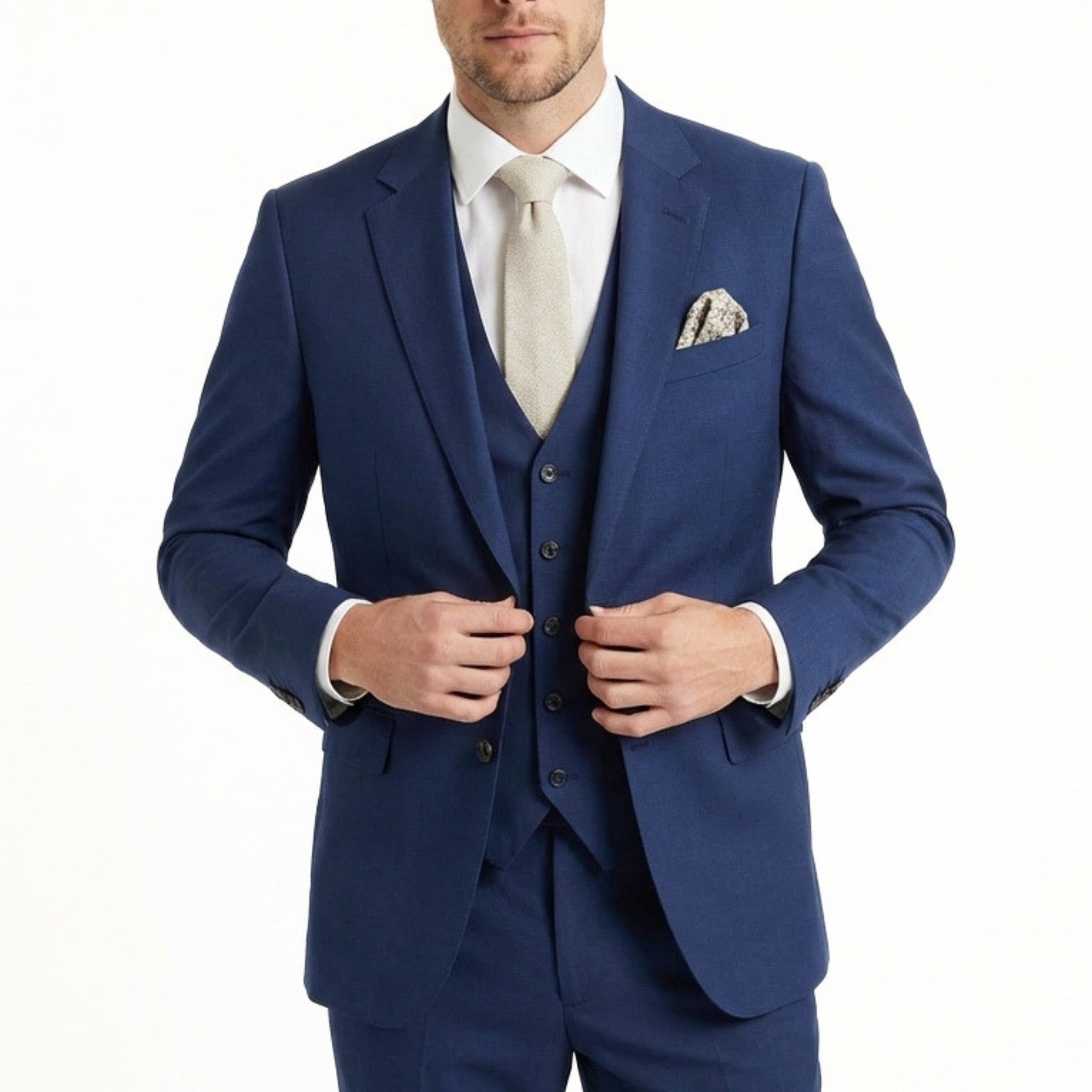 Men's Woven Fabric 3-Piece Suit | Elegant Single Breasted Wedding Attire 12