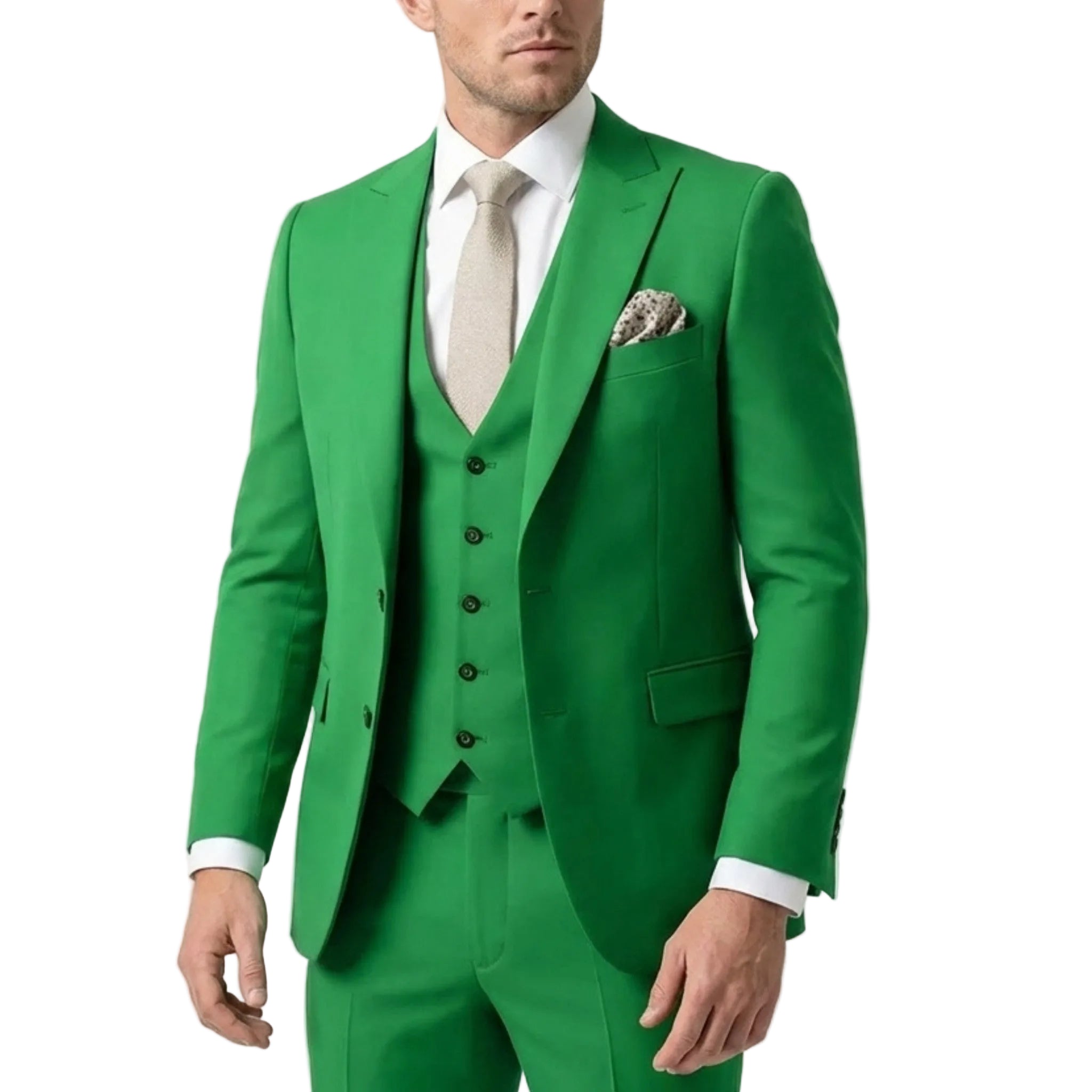 Men's Woven Fabric 3-Piece Suit | Elegant Single Breasted Wedding Attire 7