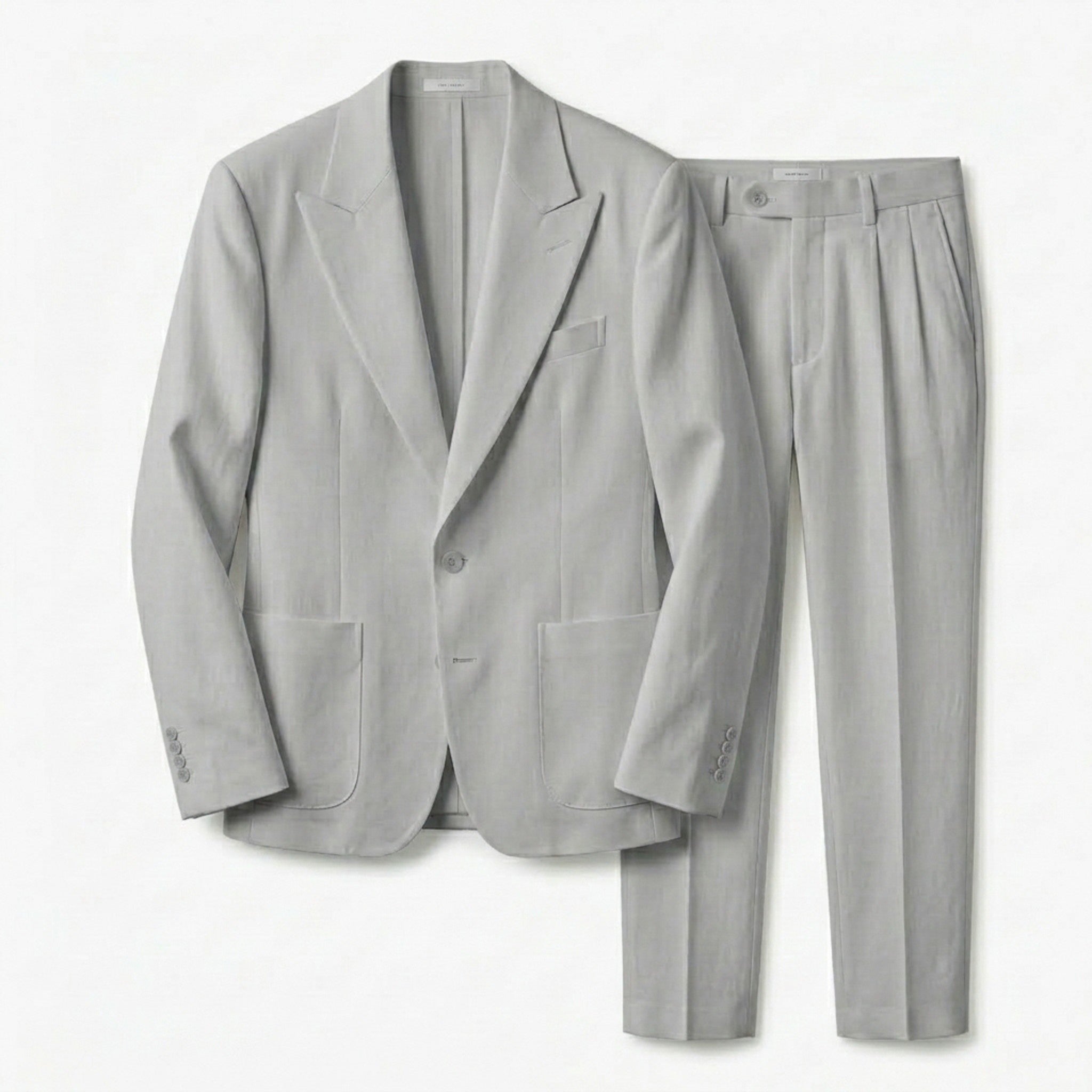 Mens Woven Fabric Two-Piece Suit | Tailored Black Wedding Suit Set for Formal Occasions 5