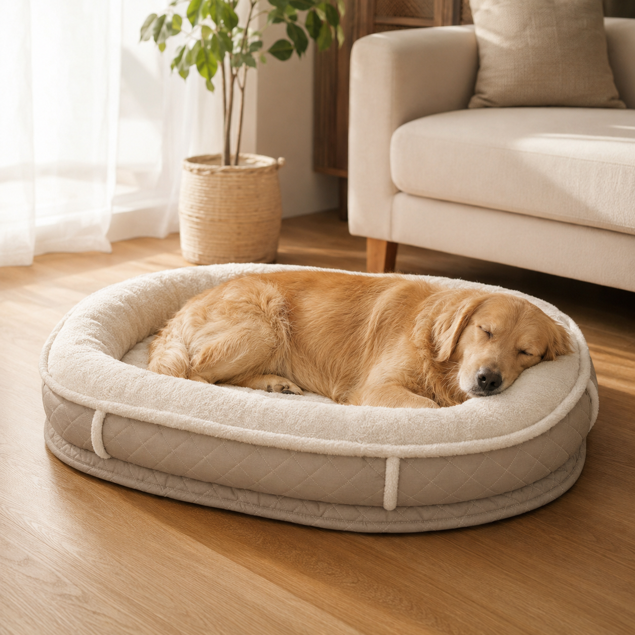 Orthopedic Dog Bed | Plush Faux Leather with Removable Cover | Cozy Retreat for Joint Support 1