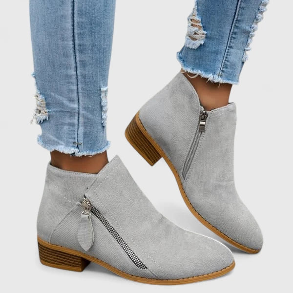 Orthopedic women's ankle boots with zipper 4