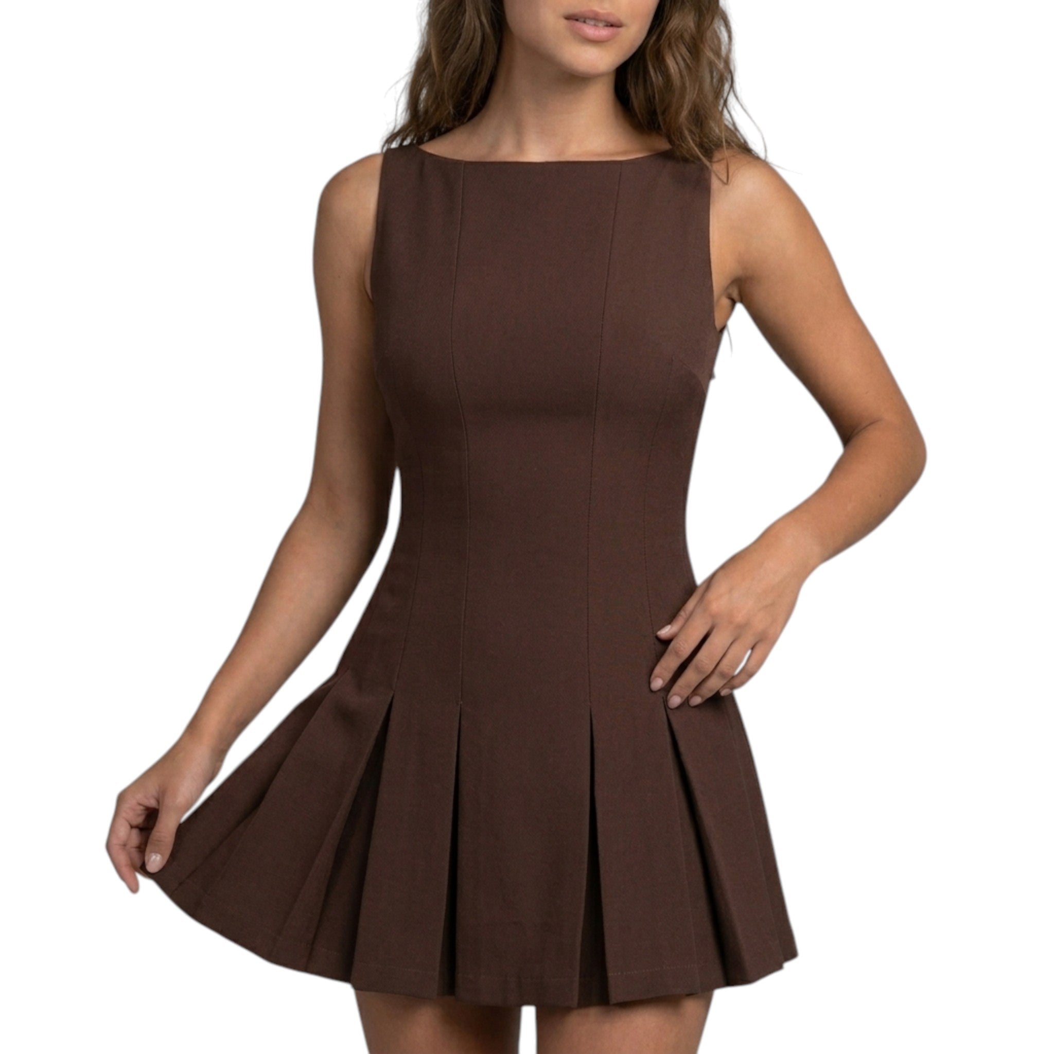 Womens Elegant Pleated Mini Dress | Stylish Sleeveless Cocktail Dress for Wedding Guests 5