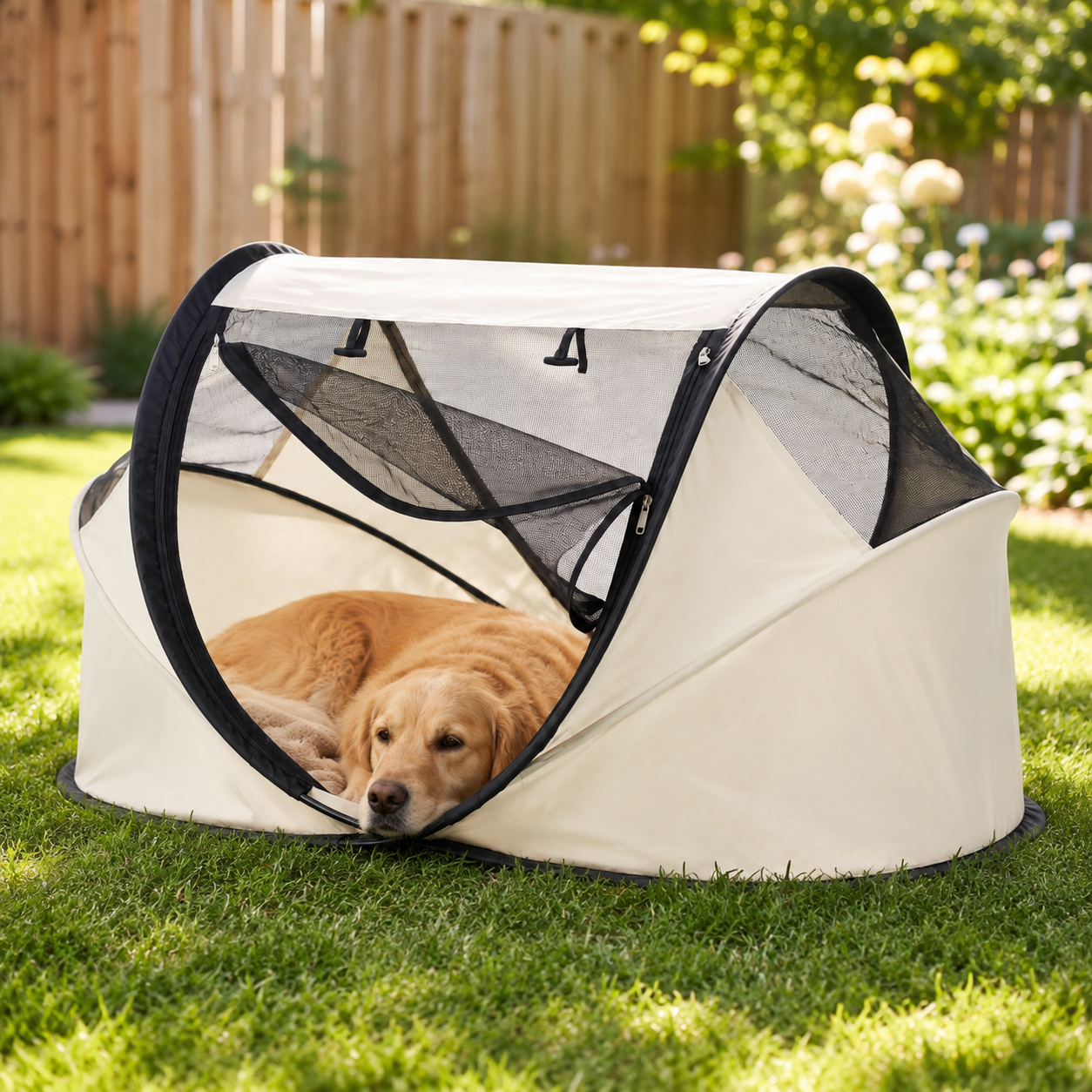 Pop-Up Dog Tent, Travel Crate, Foldable, Mesh, Dogs & Cats. Deze 5