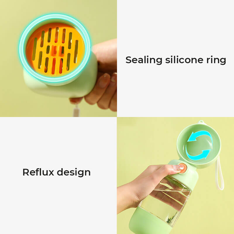 Portable Dog Water Bottle with Food Container for Walks Travel Hiking 4