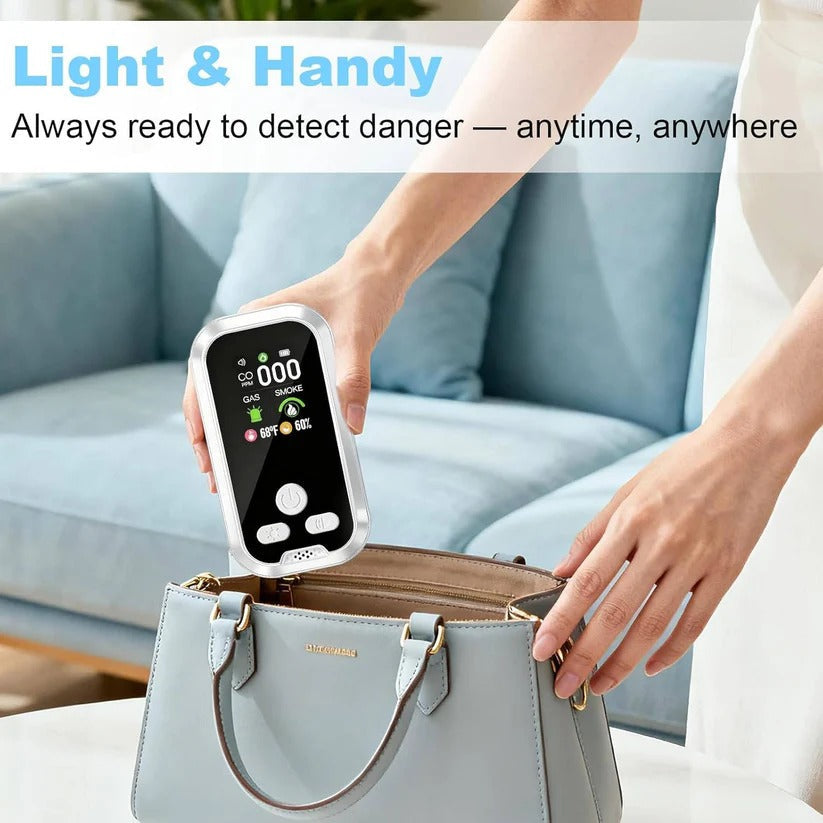 Rechargeable CO and Gas Detector with Smoke Alarm and LCD Display 4
