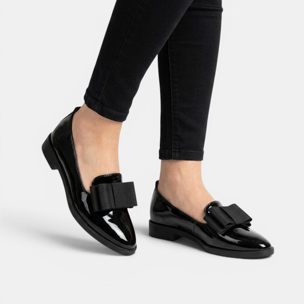 Womens Patent Leather Loafers | Elegant Pointed Toe Slip-On Shoes with Orthopedic Support 3