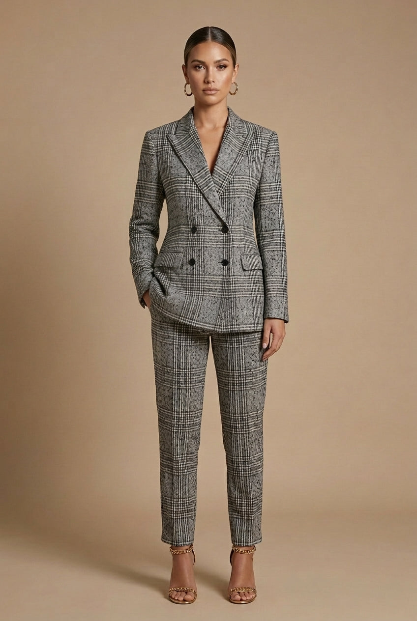 Sophia | Chic Plaid Womens Suit Set for Work and Events 6