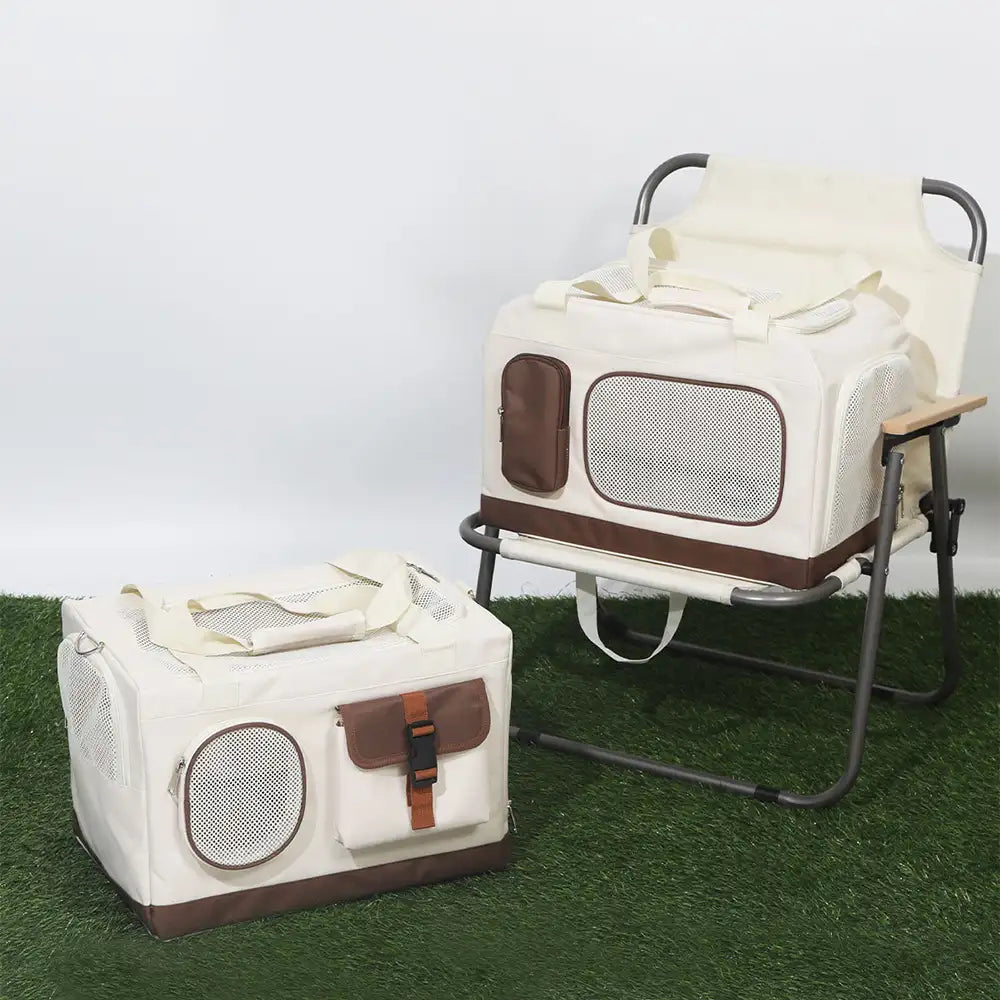 Travel Carrier Double-Layer Foldable Cat Bag with Detachable Trolley 2