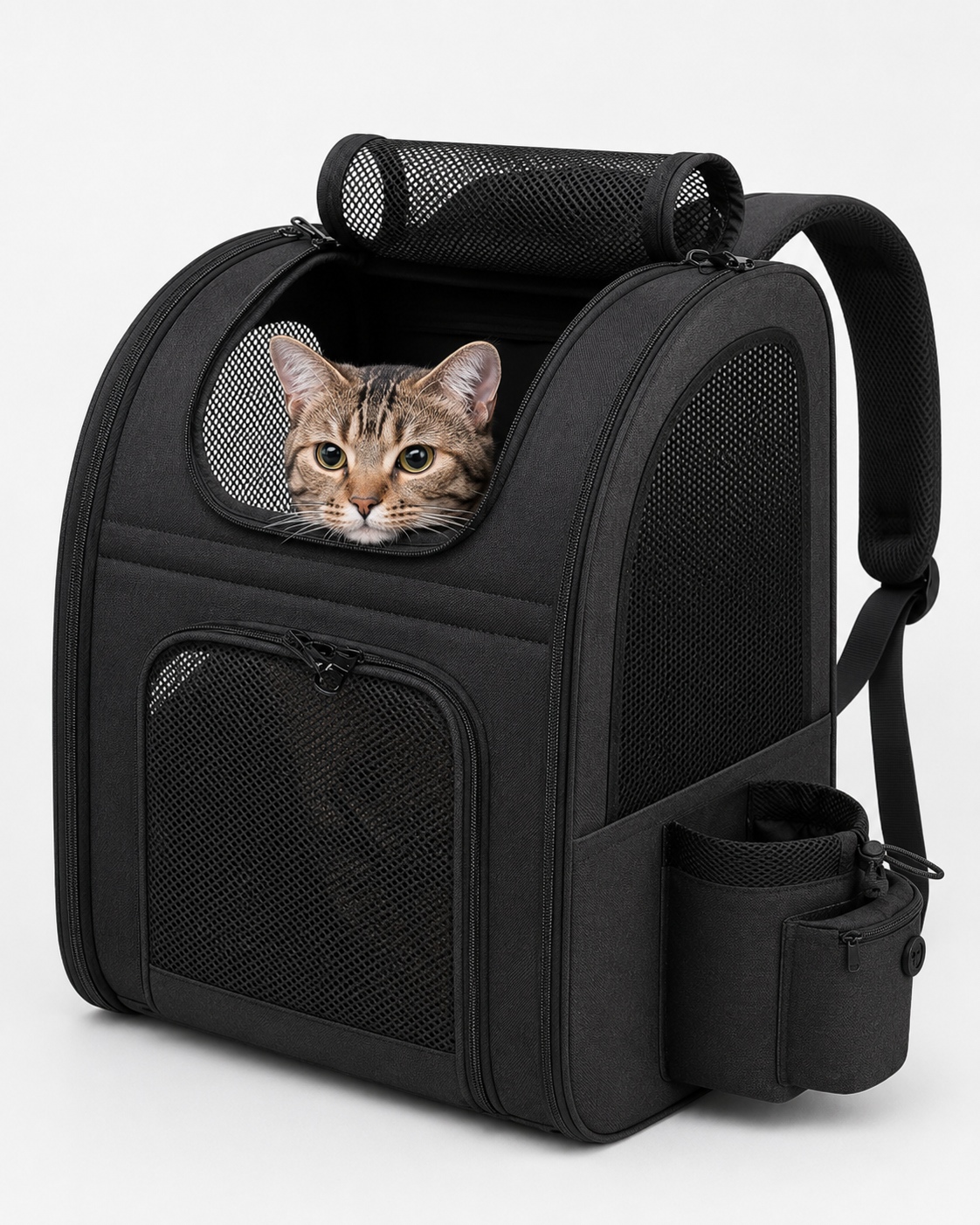 Travel Companion | Large Cat Carrier Bag with Expandable Design | Breathable Panels for Comfortable Travel 1