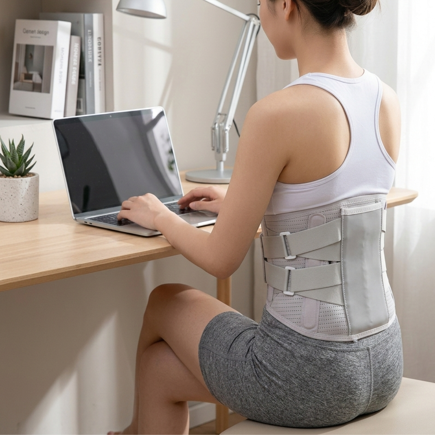 Unisex Adjustable Compression Back Brace | Supportive Steel Plate Design for Enhanced Posture 0