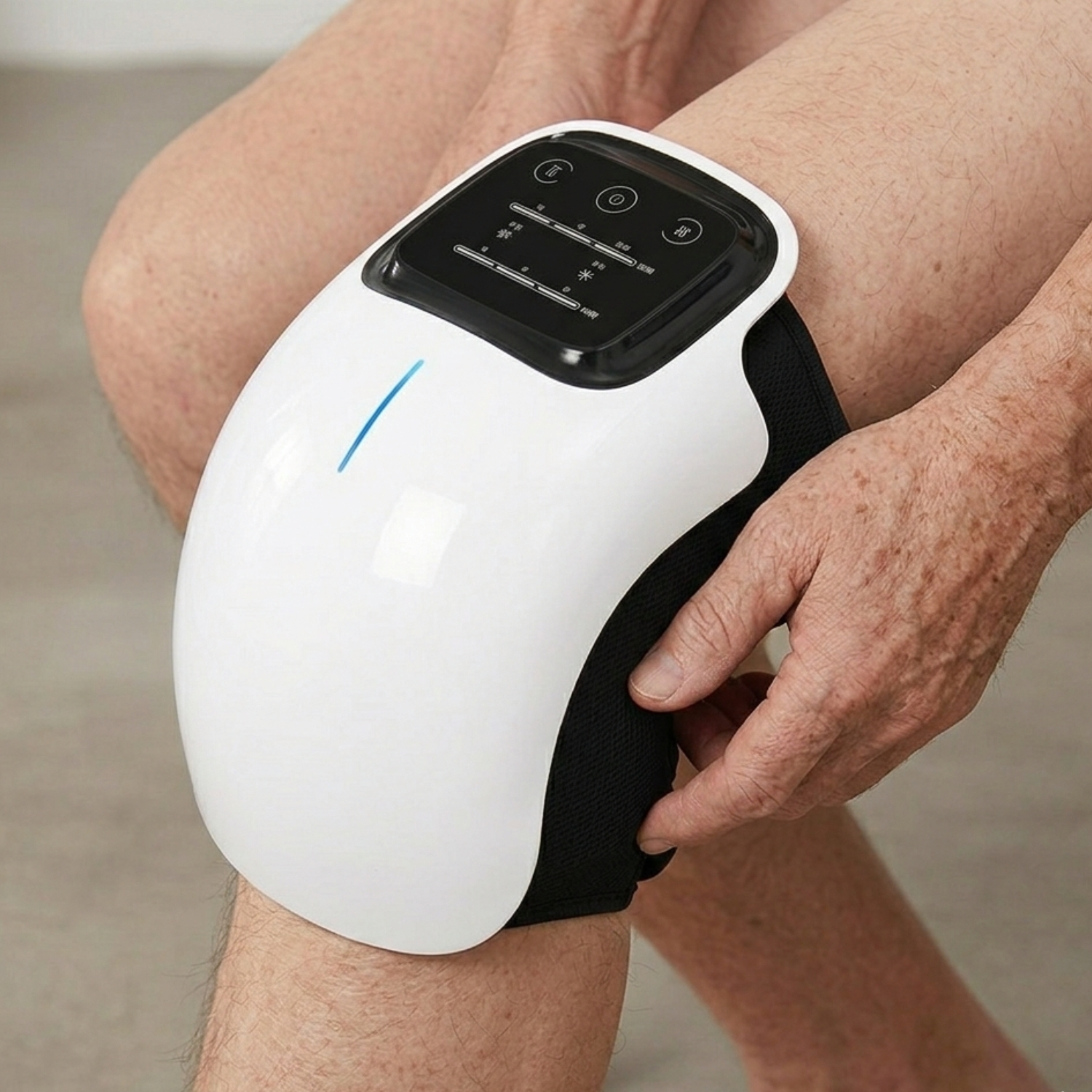 Unisex Adjustable Fabric Knee Massager | Soothing Heat & Red Light Therapy Device 1