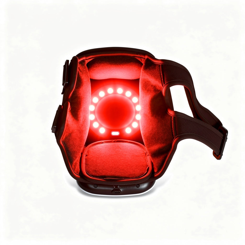 Unisex Adjustable Fabric Knee Massager | Soothing Heat & Red Light Therapy Device 2