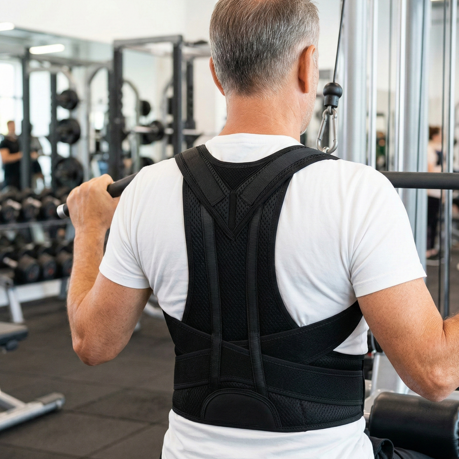 Unisex Adjustable Fabric Posture Brace | Comfortable Back Support for Improved Alignment 0