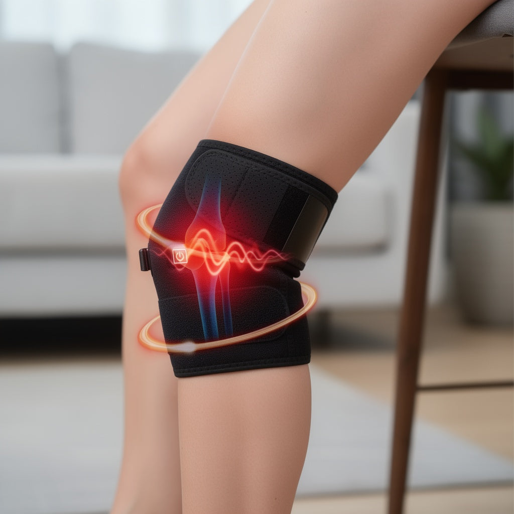 Unisex Neoprene Knee Brace | Adjustable Electric Heat Therapy | Lightweight Comfortable Support 0