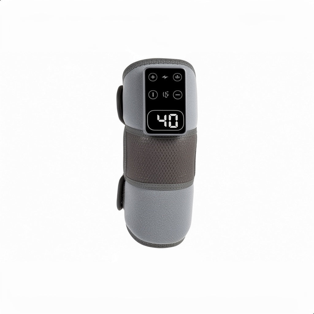 Unisex Soft Fabric Knee Wrap | Heated Vibration Therapy for Joint Comfort | Adjustable Support Sleeve 0
